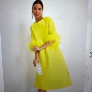 Citron feather Jamie dress